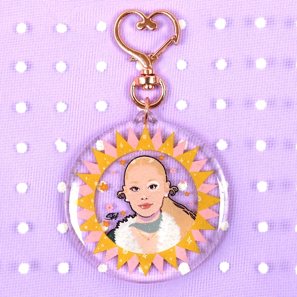 Ari Inspired Keychain - Ari Keychain - Eternal Sunshine Keychain - Mademoiselle Stef Keychains - Glitter Keychain - Peaches