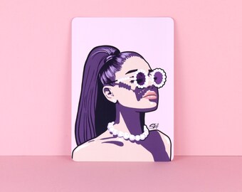 Ariana Grande Inspired illustration art print - Ariana Sunglasses art print - Fashion Girl Illustration