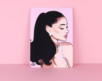 Ariana Grande Inspired illustration art print - Ariana Grande 60's profil art print - Fashion Girl Illustration