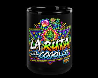Taza de Cerámica La Ruta del Cogollo - Doble Cara, Weed, Regalo Original Cannábico, Mug