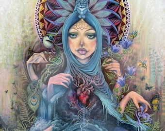 PAPER PRINT "Earth Mother" by Phresha - gaia mother earth goddess, spiritual visionary artwork, fine art print in different sizes