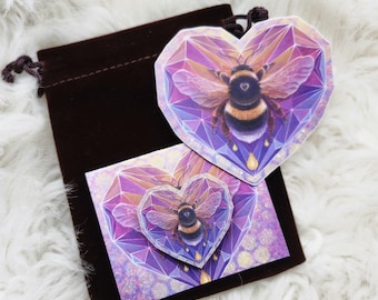 SPECIAL EDITION wood pin & sticker - "Bee Loved" by Phresha