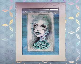 FRAMED WATERCOLOR "Medicine Woman" by Phresha