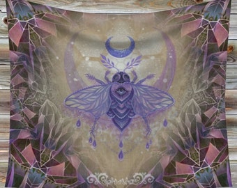 TAPESTRY "Cosmic Pollinator Activation" by Phresha - 3 different sizes, made in Canada, psychedelic art, gaia goddess energy, bee love