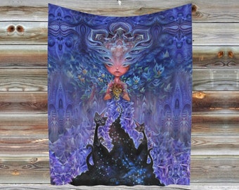 TAPESTRY "The Heart of the Cosmic Hive" by Phresha - 3 different sizes, made in Canada, psychedelic art, gaia goddess energy