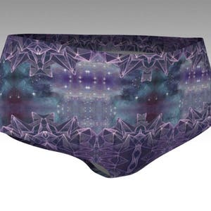 BOOTY SHORTS - Amethyst Crystal - made in canada, rave wear, short shorts, yoga shorts, cute panties, festival wear, phresha