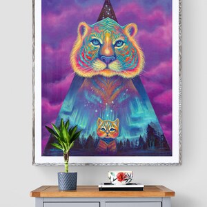 PAPER PRINT The Protector by Phresha different print sizes, tiger cub, mama tiger, love image 3