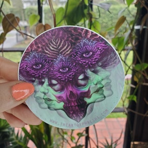 VINYL STICKER - &quot;Binary Duality&quot; by Phresha - 3&quot; satin, waterproof, suitable for indoor and outdoor use