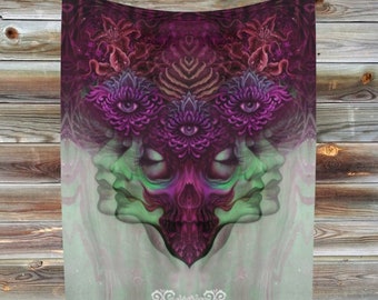 TAPESTRY "Duality" by Phresha - 3 different sizes, made in Canada, psychedelic art, gaia goddess energy