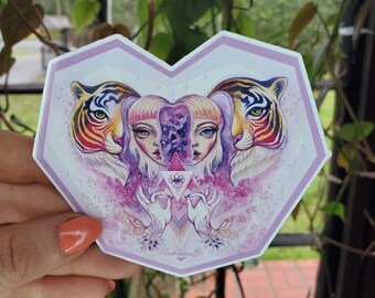 VINYL STICKER - "Layers of Purrr-ception" by Phresha - 4" glossy, waterproof, suitable for indoor and outdoor use