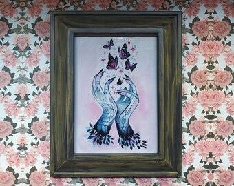 FRAMED WATERCOLOR PAINTING "Lightworker" by Phresha