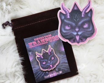 SPECIAL EDITION wood pin & sticker - "Krampuss" by Phresha