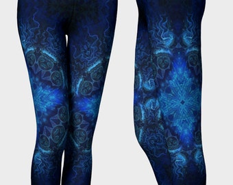 ART LEGGINGS "Magical Jelly-Purrrs" by Phresha - made in Canada, wearable art, sublimation tights, boho  festival style