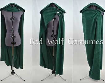 Hooded Versatile Fantasy Cloak - Color & button options! - Sword, dragon, Celtic, horse, tree of life - Suede-like