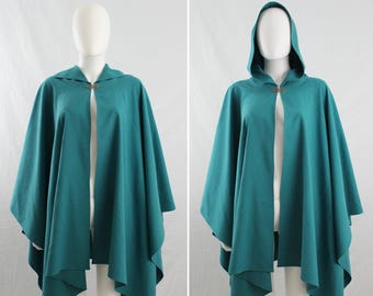 Hooded Cloak - Color Options! - Linen Cape Poncho - Fantasy, elven, medieval - elegant, classy, lightweight (style 2)