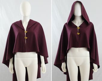 Hooded Cloak - Color Options! - Linen Cape Poncho - Fantasy, elven, medieval - elegant, classy, lightweight (style 1)