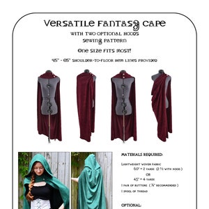 Versatile Fantasy Cape Sewing Pattern Fantasy Roman cloak | Etsy