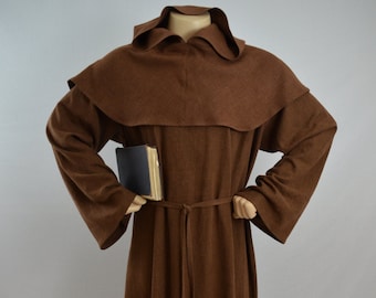 Medieval Monk Costume - Renaissance - Robe and Hood - Friar Tuck, Grim Reaper, priest, cosplay - color options!