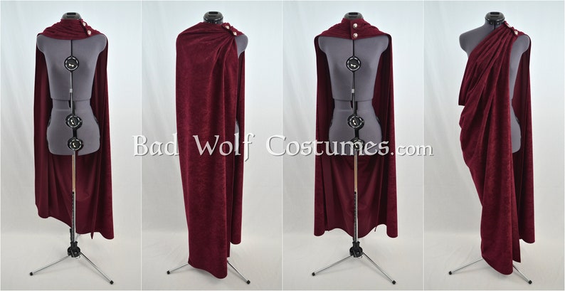 Versatile Fantasy Cape Color & button options Sword, dragon, Celtic, horse, tree of life Suede-like image 1