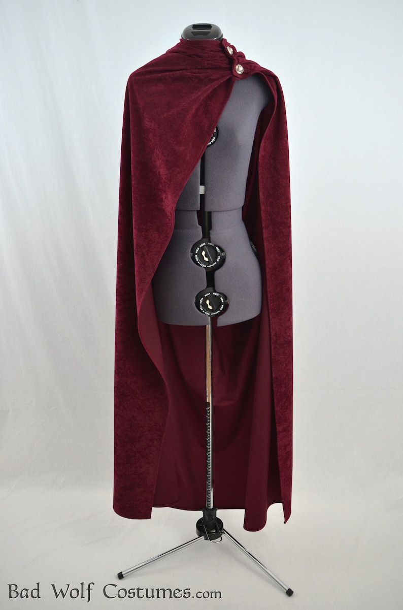 Versatile Fantasy Cape Color & button options Sword, dragon, Celtic, horse, tree of life Suede-like image 2