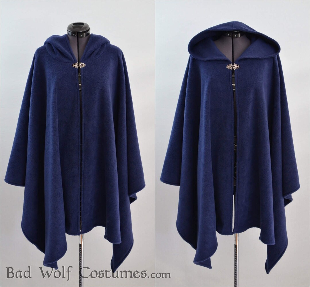 Hooded Cloak Color Options Fleece Cape Poncho Fantasy - Etsy