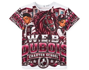 Sportshirt voor kinderen met paardenprint van de W.E.B. Dubois Charter School