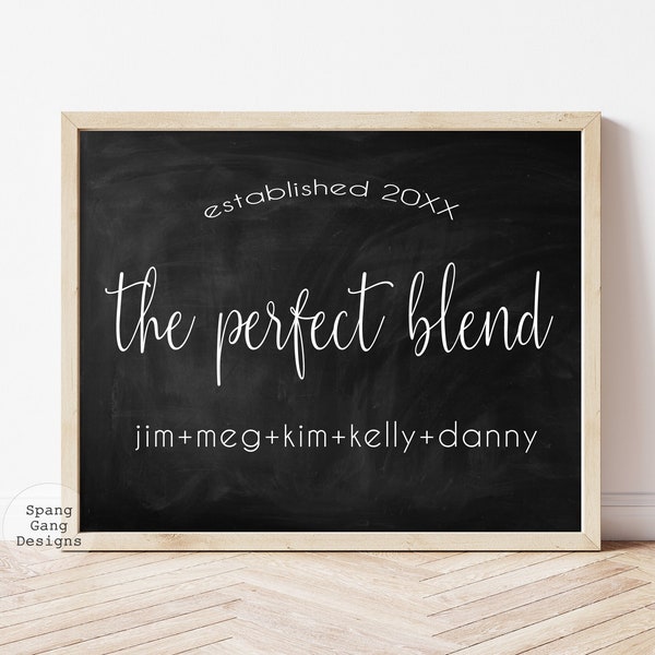 Print at Home Perfect Blend Sign | PRINTABLE Wall Art | Custom Adoption Gift | Personalized Gift | Blended Family | Home Décor | DIY Décor