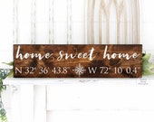 home sweet home longitude latitude sign GPS sign coordinates sign custom coordinates wedding shower gift GPS coordinates sign