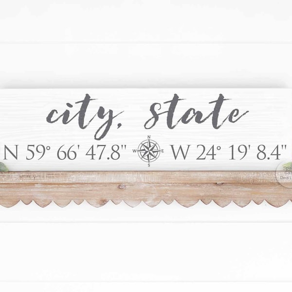 Coordinates Sign | CUSTOM Latitude Longitude Sign | Town Signs | Longitude Latitude Sign | Personalized Gift for Him | Location Sign | GPS