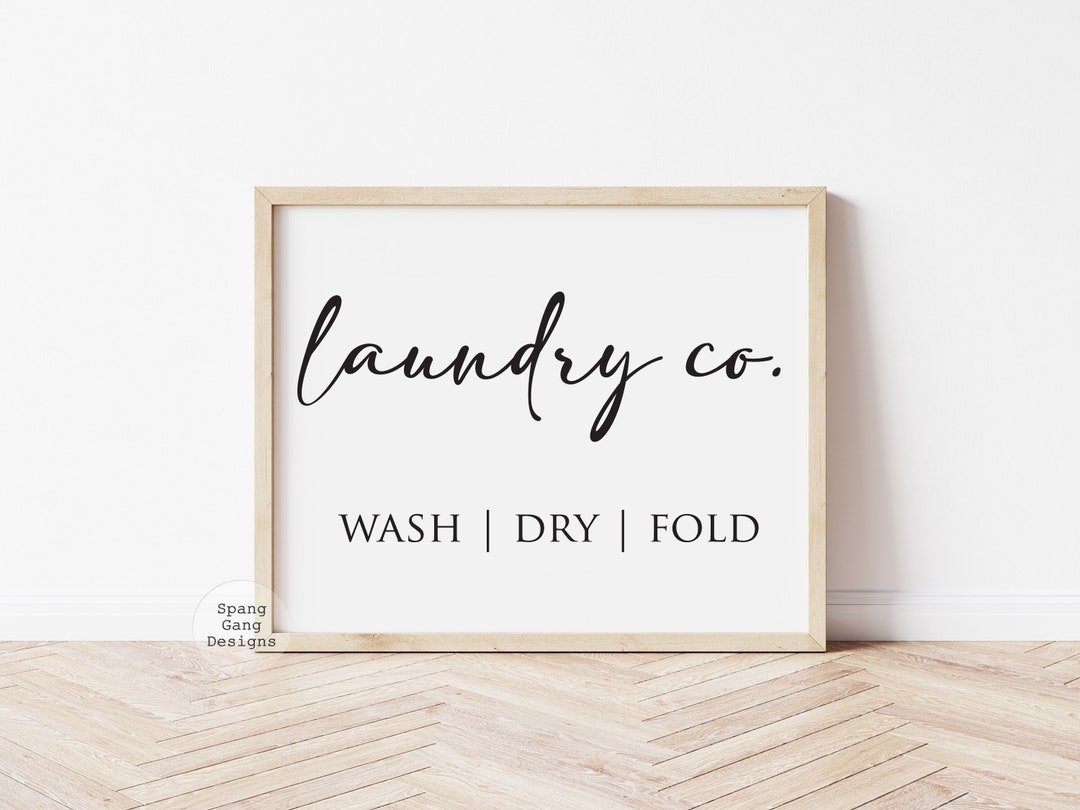 DIY Digital File Laundry Sign Wall Art Home Décor Housewarming Laundry
