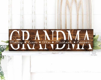 Moederdagcadeau voor oma | Rustiek bord GRANDMA | Moederdagcadeau voor Mimi | Mamabord | Nana-cadeau voor kinderen | Nonna-verjaardag | Gigi