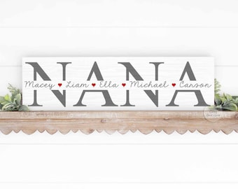 Moederdagcadeau van kinderen | Verjaardagscadeau oma | Moederdagcadeau voor NANA | Rustiek Mimi-bord | Wandbord Familie | NANA-cadeau van kleinkind