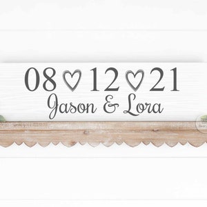 Rustic Wedding Date Sign Wedding Anniversary Gift 1st Anniversary Gift 5th Anniversary Gift Wood Anniversary Gift Gift for Wife image 4