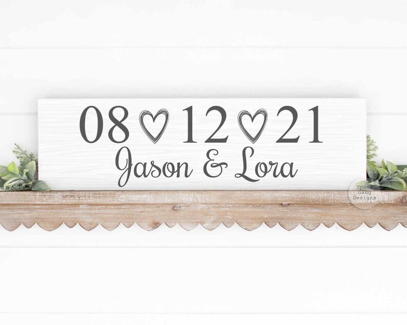 Rustic Wedding Date Sign Wedding Anniversary Gift 1st Anniversary Gift 5th Anniversary Gift Wood Anniversary Gift Gift for Wife image 4