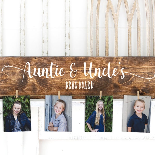 Brag Board Twine Photo Holder | Gift for Auntie | Christmas Gift for Mom | Gift for Mimi | Nana Gift | Personalized Gift | Birthday Gift
