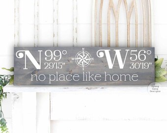 There's No Place Like Home Custom Wood Sign | Home Sweet Home Established Sign | Established Date Sign | First Home Sign | Realtor Gift