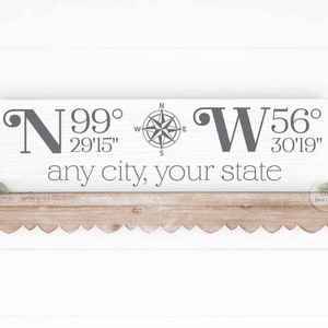Home Coordinate Sign | Latitude & Longitude Sign | City sign | State Sign | New Home Gift | Address Sign | New Home Sign | Hometown Sign