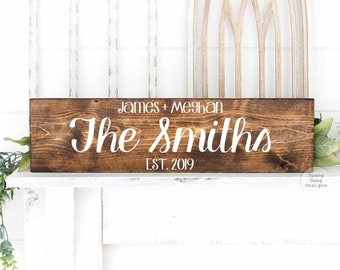 Anniversary Gift | Last Name Sign | Custom Family Name Sign | Established Sign | Personalized Wedding Sign |  Family Sign Wood | Est Sign