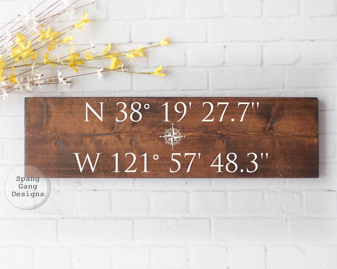 Compass Address Sign GPS Sign | Coordinates Sign | Address Sign | Custom Coordinates ...