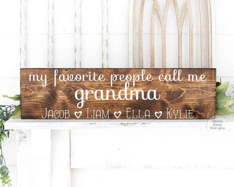 Gift for Mom Grandma Gift From Kids Mother's Day Gift for Grandma Wood Grandma Sign Family Wall Sign Established Grandma image 4