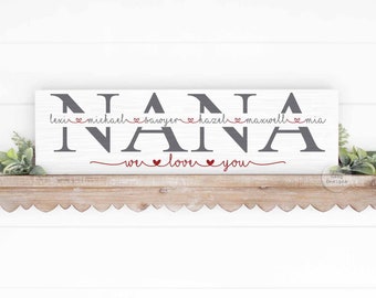 Moederdagcadeau | Vrouw moeder NANA gevestigde bord | Moederdag gepersonaliseerd | Gepersonaliseerde grootouderscadeau | NANA Cadeau van kleinkinderen