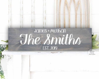 5th Anniversary Gift | Last Name Sign | Custom Family Name Sign | Established Sign | Custom Wedding Sign |  Family Sign Wood | Est Sign