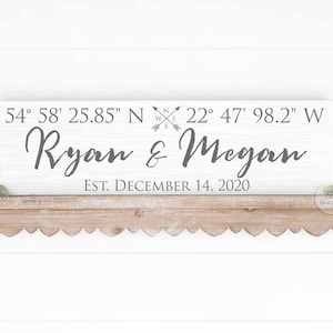 Personalized GPS Sign with Latitude and Longitude Coordinates | Housewarming Gift | Personalized with YOUR info + GPS Coordinates | 3 Colors
