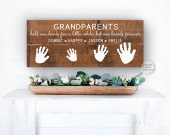 Gift of Kids Handprints I Keepsake for Grandma and Grandpa I Happy Mothers Day l DIY gift l Hand Painted | From Grandkids | Grandparents Day