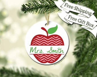 Personalized Teacher Gift | Teacher Gift Idea | Teacher Ornament | Education Gift | End of School | First Day of School | Teacher Apple