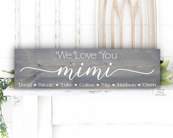 Regalo personalizado para el Día de la Madre para Mimi / Regalo para la abuela / Regalo para la abuela / Regalo personalizado para Nana / Letrero para la abuela / Regalo para el Día de la Madre