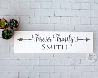 Family Last Name Sign | Personalized Name Sign | Housewarming gift | Wedding gift | Arrow Decor | Family Wood Sign | Gallery Wall Art Decor