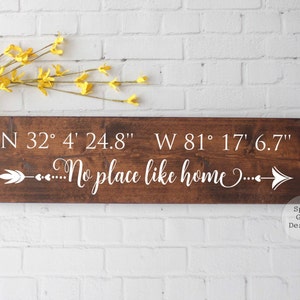 latitude longitude sign GPS sign coordinates sign address plaque custom coordinates wedding shower gift GPS coordinates sign image 1