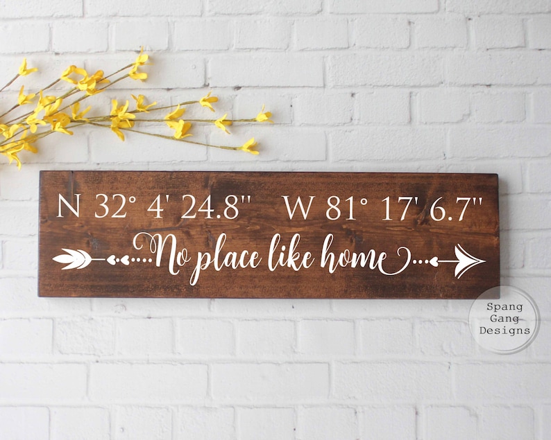 latitude longitude sign GPS sign coordinates sign address plaque custom coordinates wedding shower gift GPS coordinates sign image 1