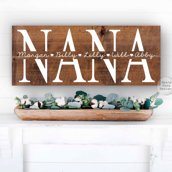 Mother's Day Gift for Nana | Nana Gift From Kids | Personalized Mother's Day Gift for Nana | Personalized Mimi Sign | Grandkids Gift Grandma